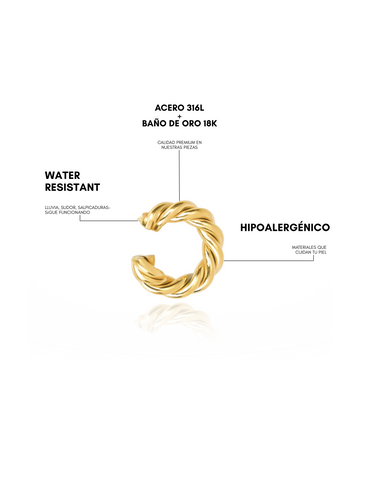 ROLL EAR CUFF - GOLD