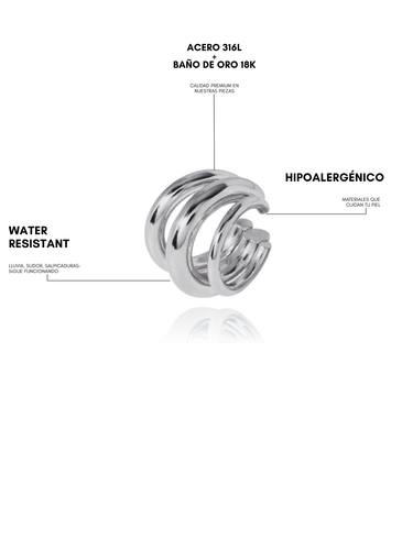 Classic ear cuff - silver - pre venta