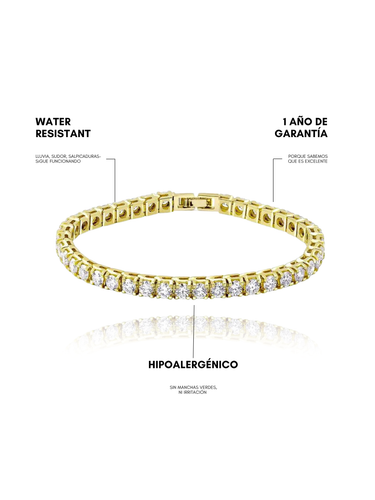 tennis bracelet - gold - pre venta