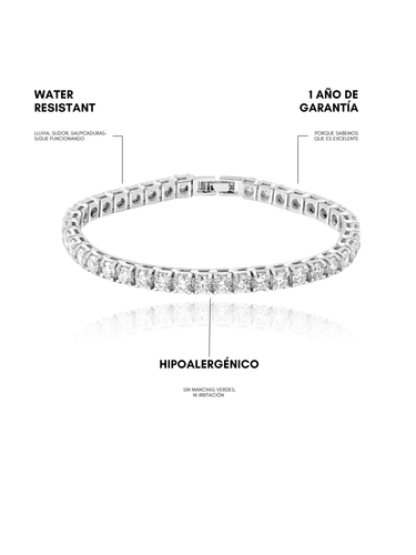 tennis bracelet - silver - pre venta
