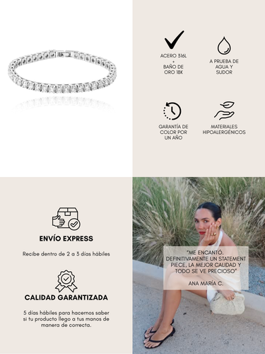 tennis bracelet - silver - pre venta