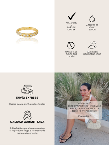 xs pave ring - gold - pre venta