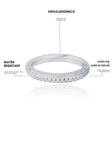xs pave ring - silver - pre venta