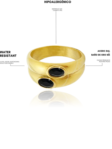 1990 gold ring - ónix - pre venta