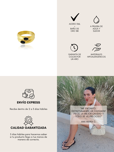 1990 gold ring - ónix - pre venta