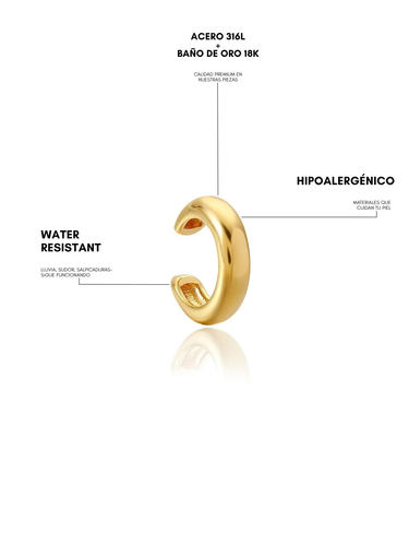 Linet ear cuff - gold - pre venta