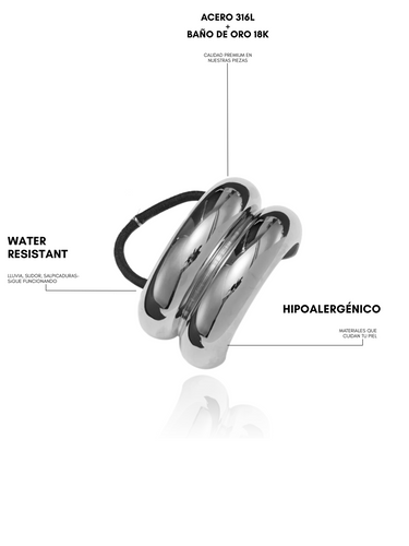 glossy hair cuff - silver