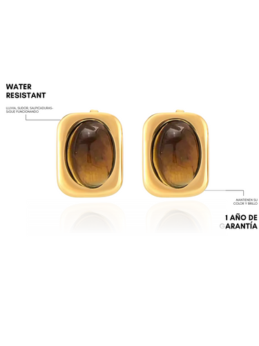 eye tiger Gold - earrings - pre venta