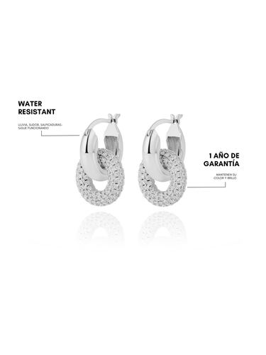 amber hoops - silver