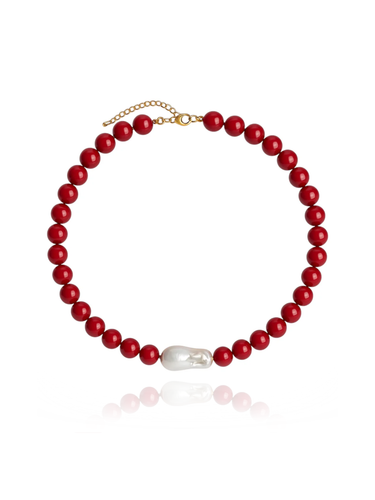 red Rubellite - agate necklace