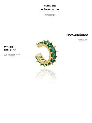 Talu ear cuff - green