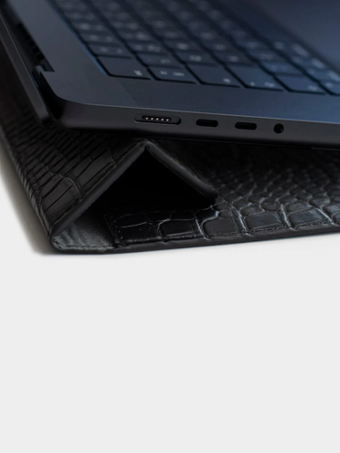 black CROCODILE - folder laptop case