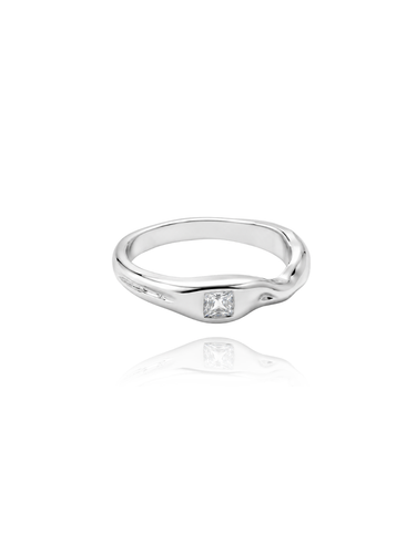 baby amber silver - ring