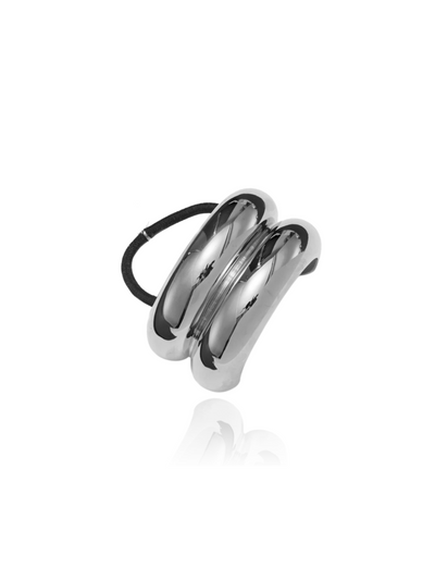 glossy hair cuff - silver