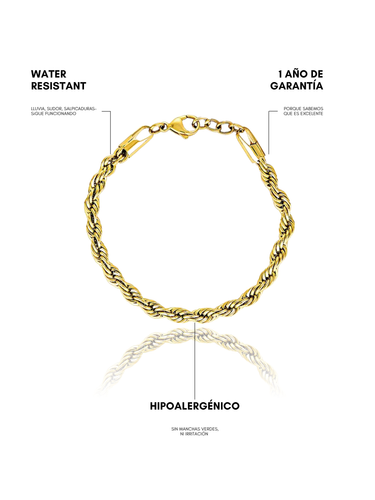xs rolled bracelet - gold -