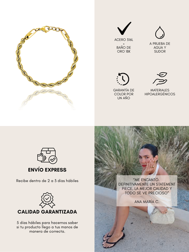 xs rolled bracelet - gold -