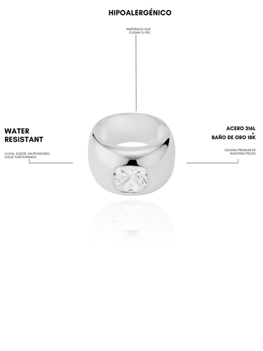 Dome xl silver - ring