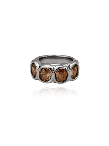 amber silver - ring