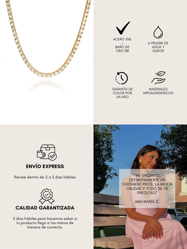 Tennis necklace - gold