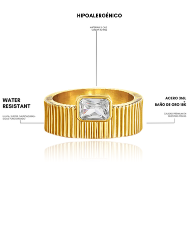 caico cz ring - gold