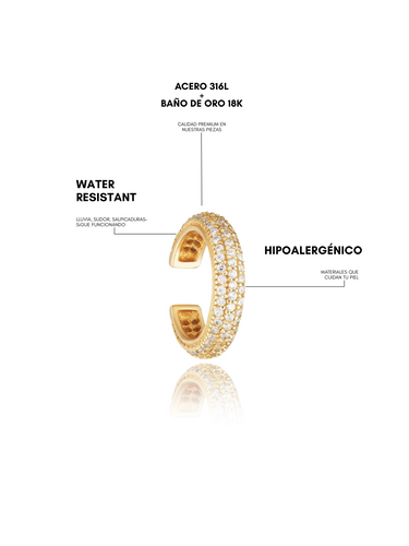 zc pave ear cuff - gold