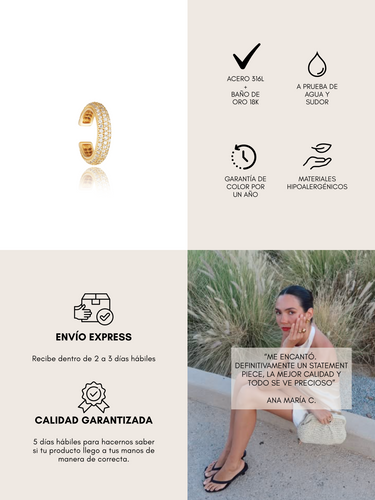 zc pave ear cuff - gold