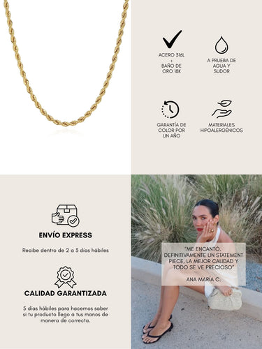 Twisted m necklace - gold