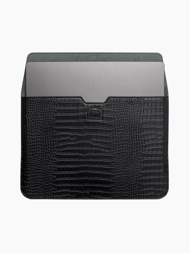 black CROCODILE - folder laptop case