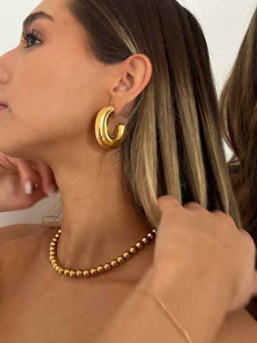 mesh  xl hoops - gold