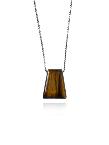 tiger eye necklace - silver