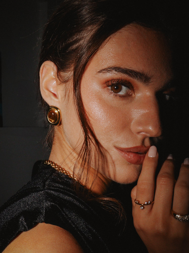 eye tiger - gold earrings