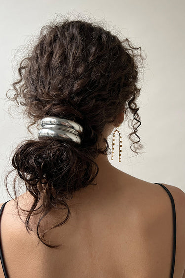 glossy hair cuff - silver