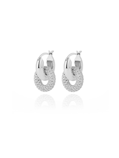 amber hoops - silver